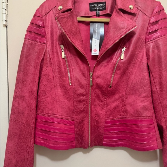 NWT Frank Lyman Designer Moto Jacket – Luxe Faux Leather - Picture 2 of 16